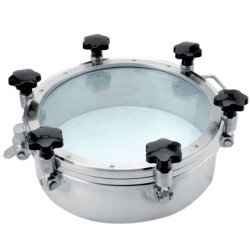 Люк круглий Laveggi D26 зі скляною кришкою, NW300–NW600, AISI 304 / 316L