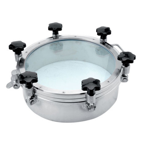 Люк круглий Laveggi D26 зі скляною кришкою, NW300–NW600, AISI 304 / 316L