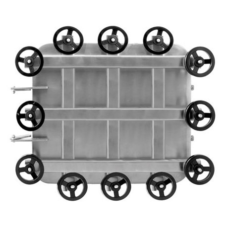 Люк квадратний Laveggi B1 750×750, 750×750 мм, рама h 70×10, -1,0/+1,0 bar, AISI 304 / 316L