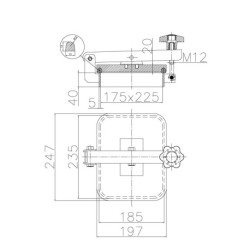 Люк прямокутний Laveggi B32, 175×225 мм, рама h 40×5, без тиску, AISI 304 / 316L