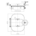 Люк прямокутний Laveggi B33, 420×310 мм, без тиску, AISI 304 / 316L