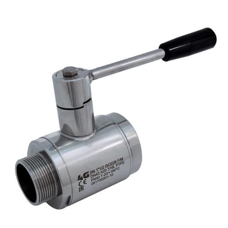 Кульовий кран 4G Ghidini 130109 ISO 228 F/M, санітарне виконання Tenuta Integrale