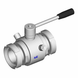 Кульовий кран 4G Ghidini 100127C DIN 11851 M/M, з сорочкою обігріву, стандартне ущільнення