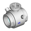 Кран 4G Ghidini 103001C, площадка ISO 5211, ISO 228 F, сорочка обігріву, Tenuta Standard