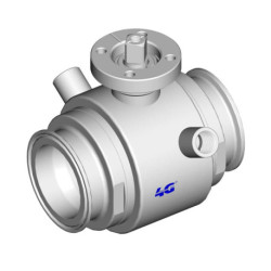 Кран 4G Ghidini 103030C, площадка ISO 5211, Clamp/труба DIN, сорочка обігріву, Tenuta Standard
