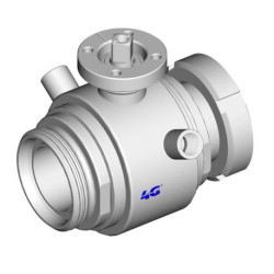 Кран 4G Ghidini 133026C, площадка ISO 5211, DIN 11851 F/M, сорочка обігріву, Tenuta Integrale