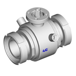 Кран 4G Ghidini 133027C, площадка ISO 5211, DIN 11851 M/M, сорочка обігріву, Tenuta Integrale