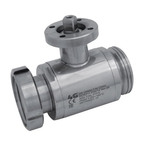Кран 4G Ghidini 133026, площадка ISO 5211, DIN 11851 F/M, Tenuta Integrale