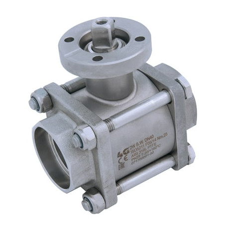 Трискладовий кран 4G Ghidini 503040, площадка ISO 5211, зварювання в розтруб, Tenuta Standard