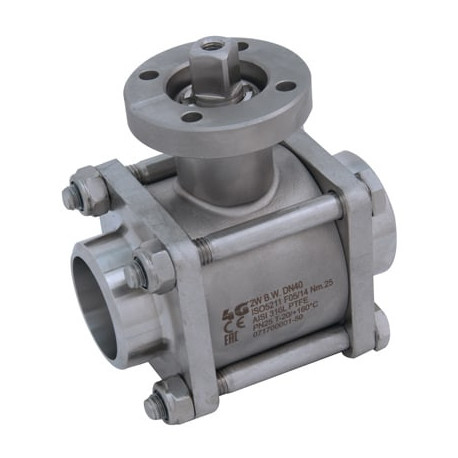Трискладовий кран 4G Ghidini 503042, площадка ISO 5211, B.W., Tenuta Standard