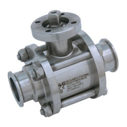 Трискладовий кран 4G Ghidini 513030, площадка ISO 5211, Clamp BS, Tenuta Standard