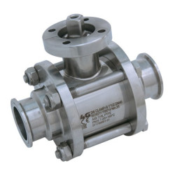 Трискладовий кран 4G Ghidini 513030, площадка ISO 5211, Clamp DIN, Tenuta Standard