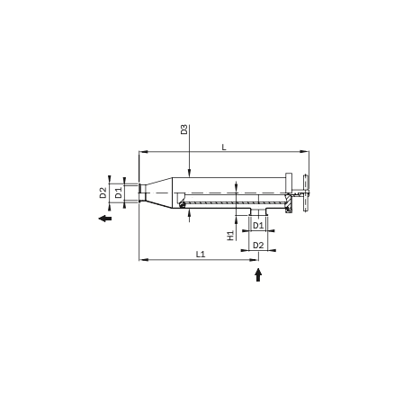 Кутовий фільтр по стандарту DIN clamp-clamp AWH